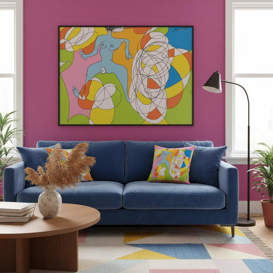 Poster La Femme Arlequin - Détail collection Galaxie par Vivi Méduse"