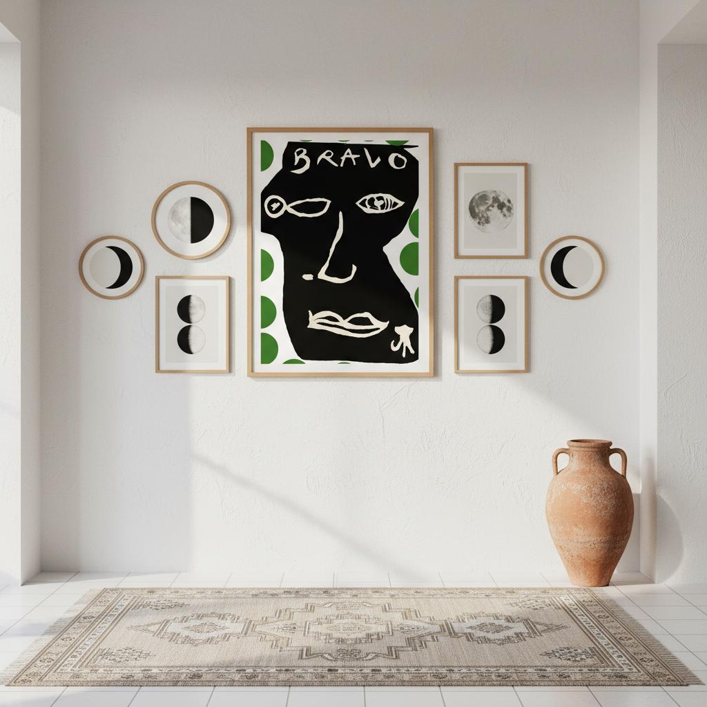 "Poster Bravo Moon Green - Détail art inspirant par Vivi Méduse"