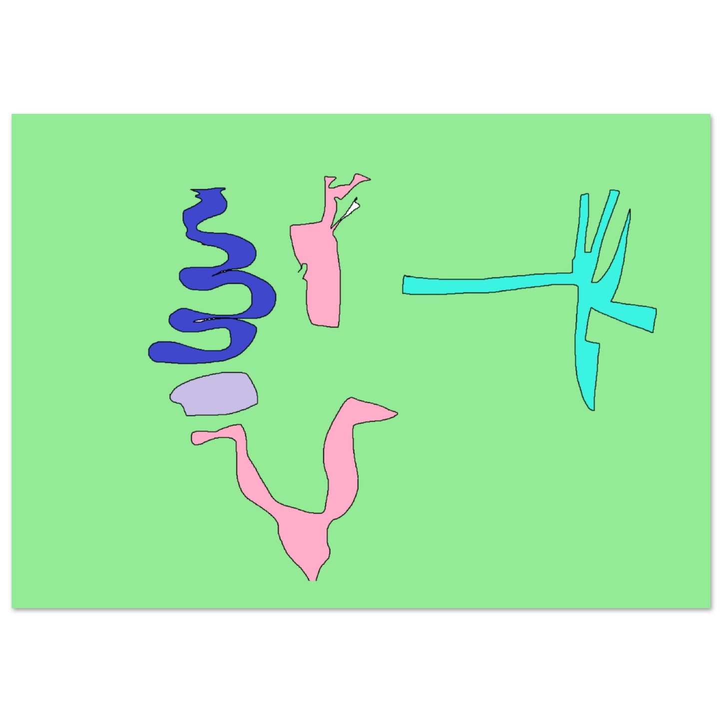 Poster Organe Vert - Peinture digitale art galaxie par Vivi Méduse"