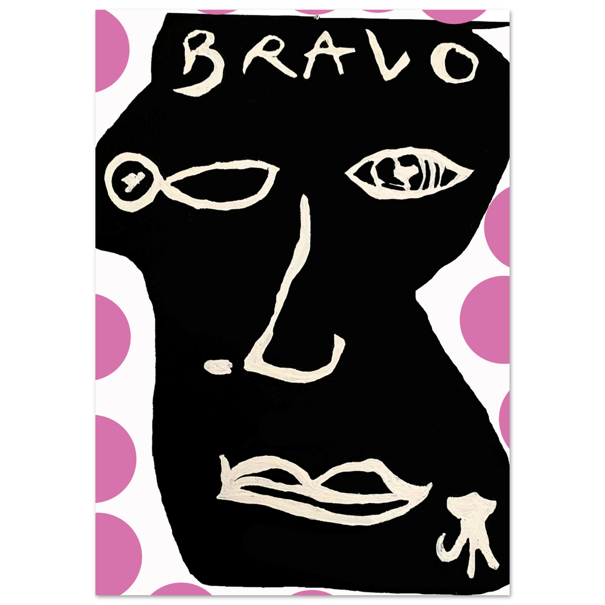 Poster Bravo Moon Pink - Peinture digitale par Vivi Méduse"