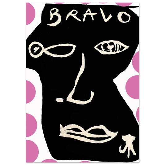 Poster Bravo Moon Pink - Peinture digitale par Vivi Méduse"
