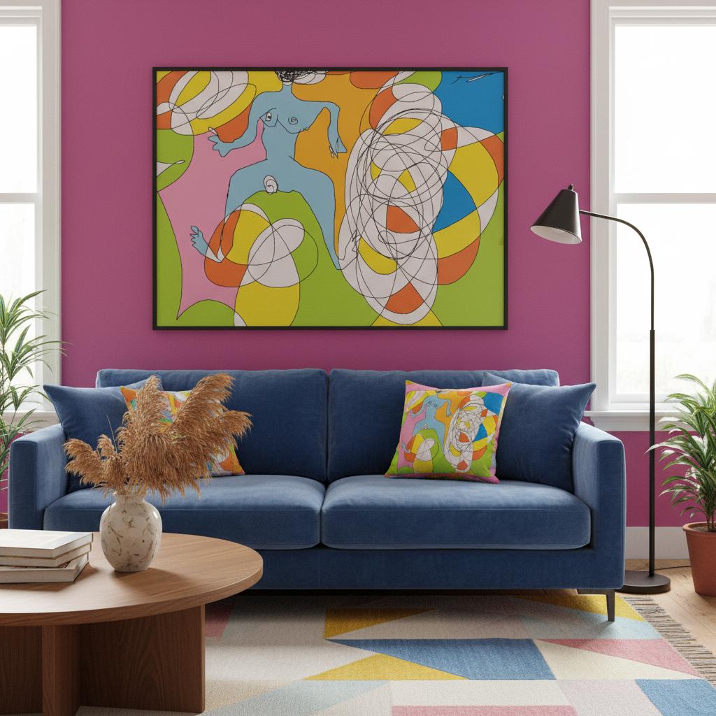 Poster La Femme Arlequin - Détail collection Galaxie par Vivi Méduse"