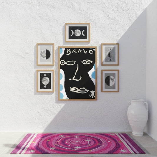 "Poster Bravo Moon Blue - Détail art inspirant par Vivi Méduse"