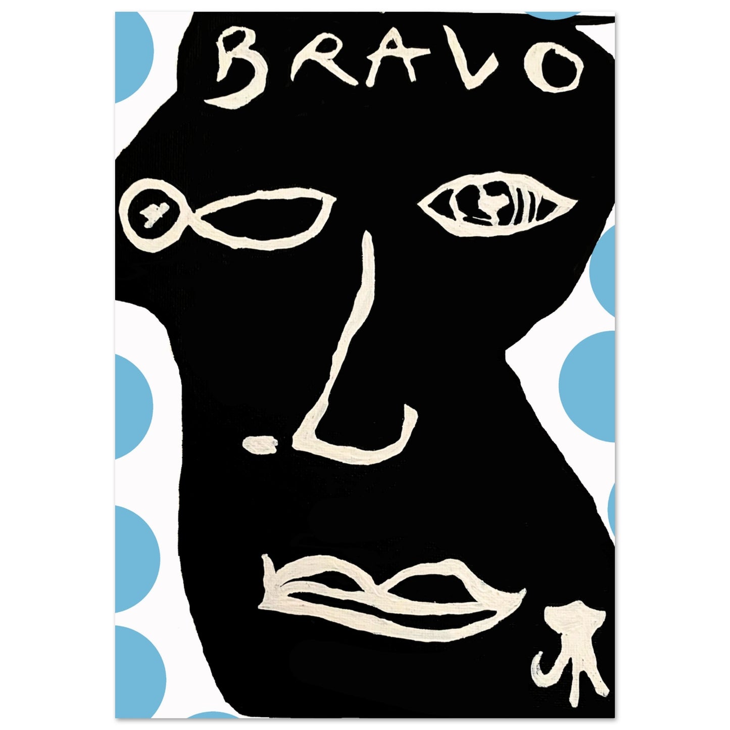 "Poster Bravo Moon Blue - Peinture digitale par Vivi Méduse"