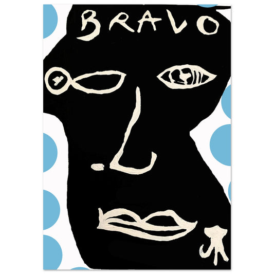 "Poster Bravo Moon Blue - Peinture digitale par Vivi Méduse"