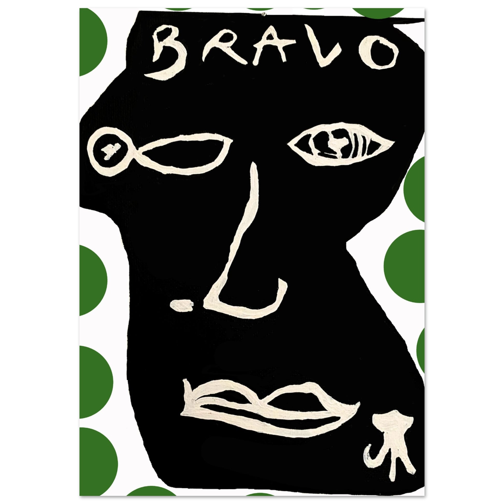 "Poster Bravo Moon Green - Peinture digitale par Vivi Méduse"