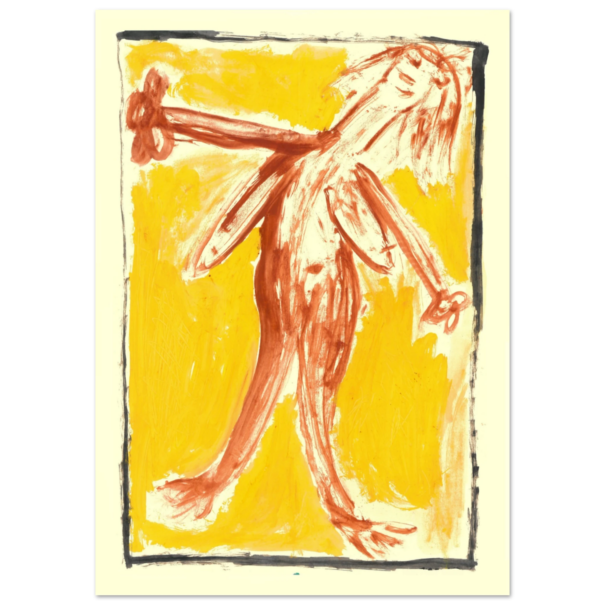 "Poster Femme Joyeuse - Peinture acrylique art poétique par Vivi Méduse"