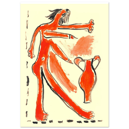 Poster Femme Amphore - Peinture acrylique art poétique par Vivi Méduse"