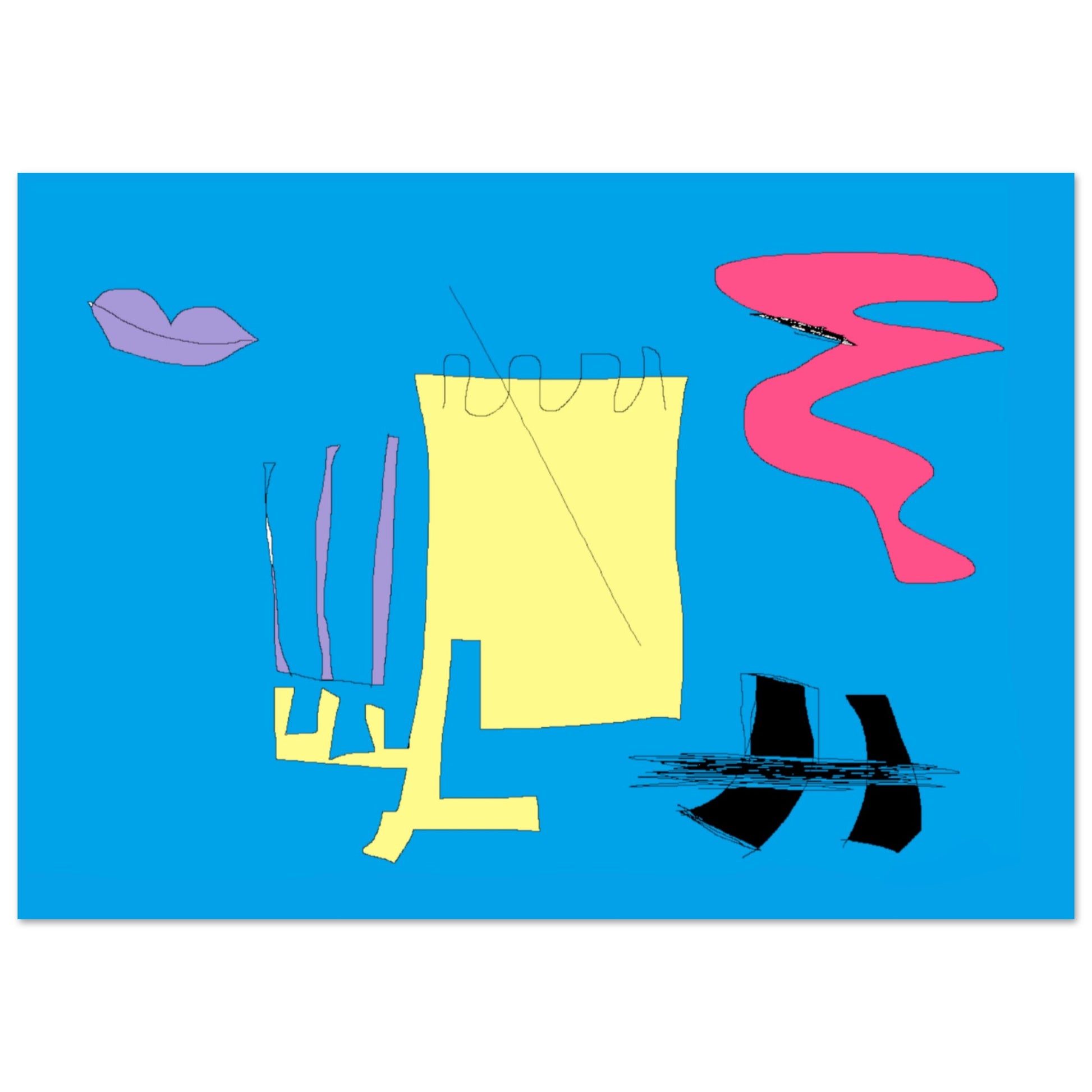 "Poster Organe Bleu - Peinture digitale art galaxie par Vivi Méduse"