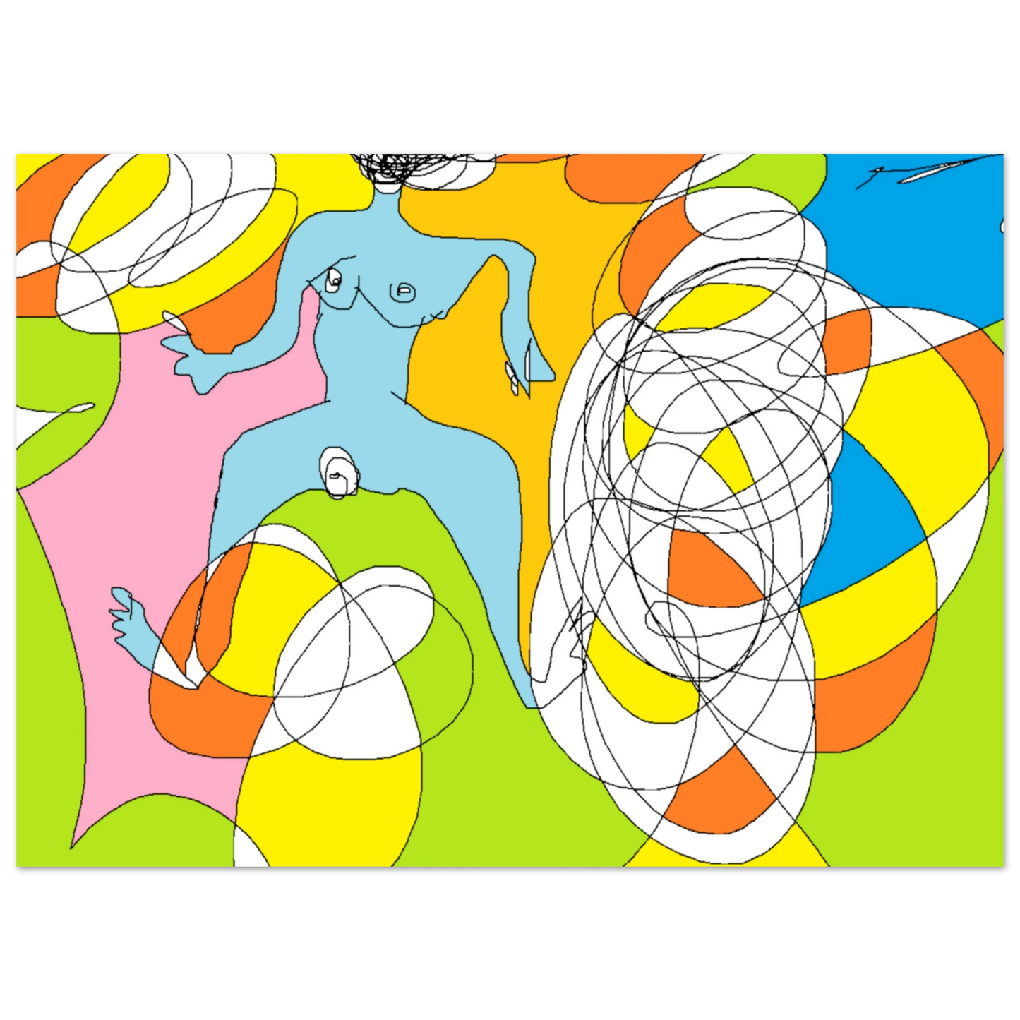 "Poster La Femme Arlequin - Peinture digitale art galaxie par Vivi Méduse"