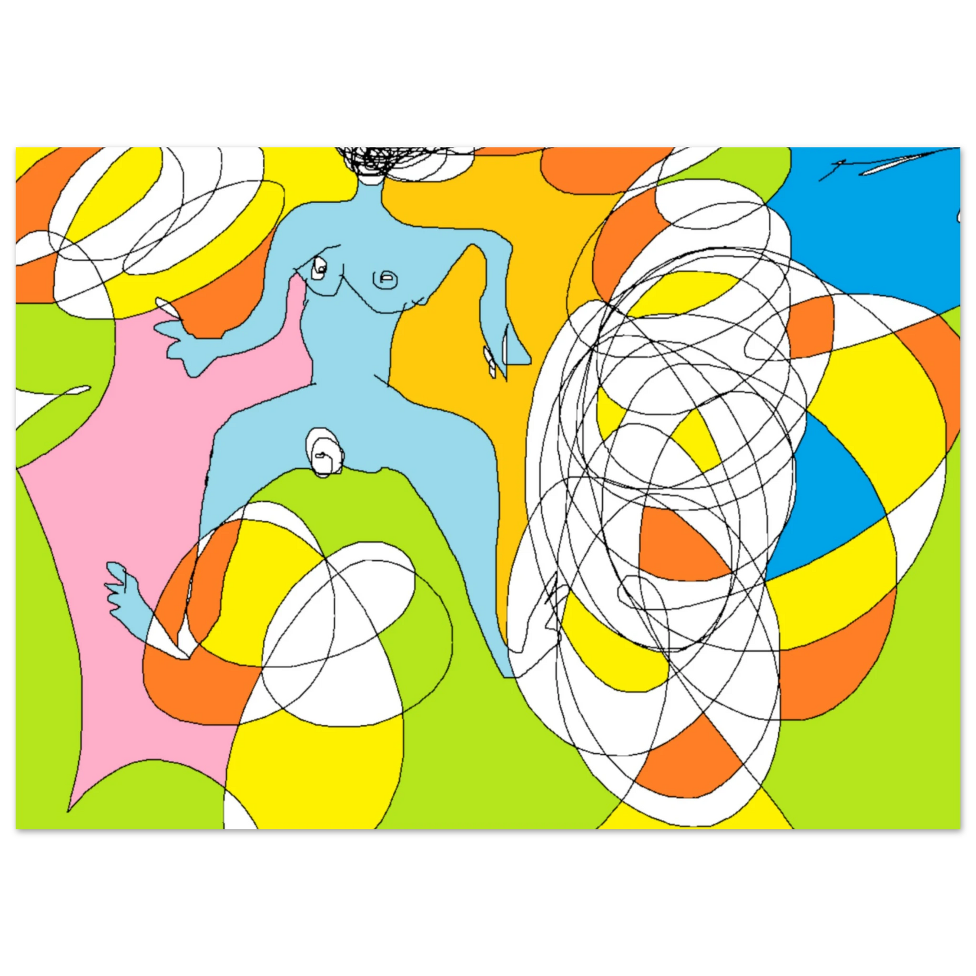 "Poster La Femme Arlequin - Peinture digitale art galaxie par Vivi Méduse"