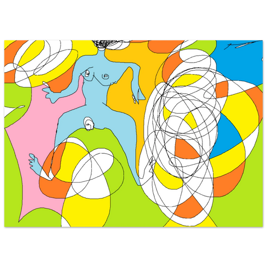 "Poster La Femme Arlequin - Peinture digitale art galaxie par Vivi Méduse"