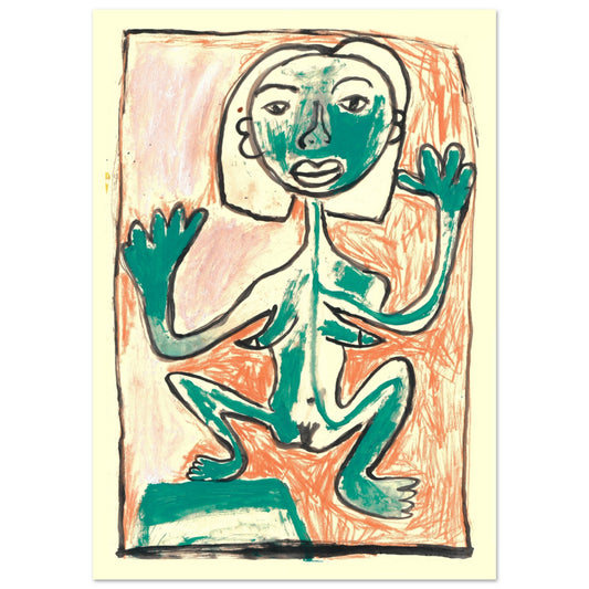 Poster Femme Grenouille - Peinture acrylique art poétique par Vivi Méduse"